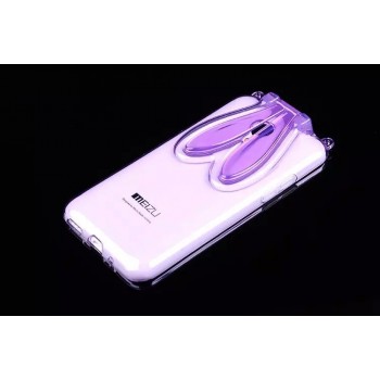 Силиконовый дизайнерский фигурный чехол со складными ушами для Meizu M1 Note Фиолетовый