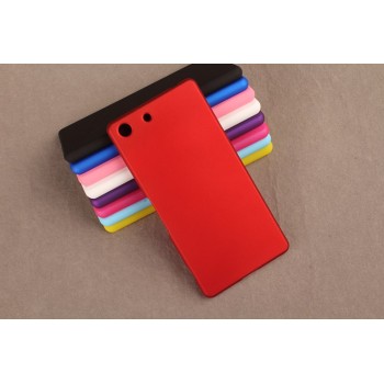 Пластиковый матовый непрозрачный чехол для Sony Xperia M5 Красный