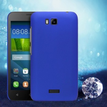 Пластиковый матовый металлик чехол для Huawei Y5c Синий