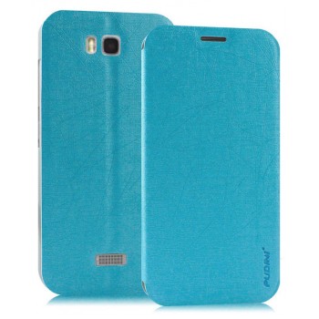 Текстурный чехол флип подставка на пластиковой основе для Huawei Y5c Синий