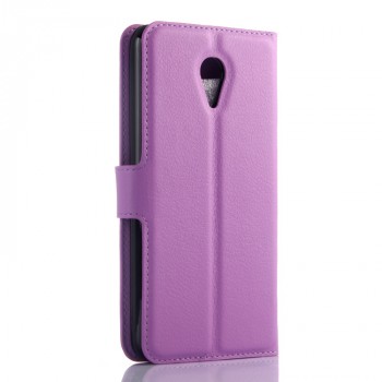 Чехол портмоне подставка на пластиковой основе с защелкой для Meizu M2 Mini Фиолетовый