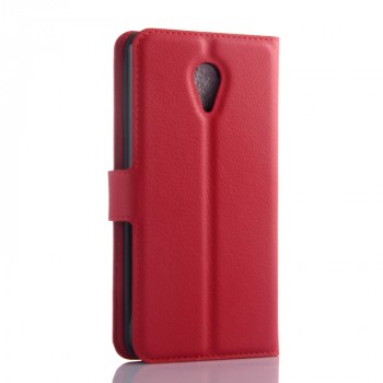 Чехол портмоне подставка на пластиковой основе с защелкой для Meizu M2 Mini Красный