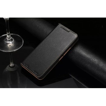 Кожаный чехол портмоне подставка с отделением для карт для HTC One M9+ Черный