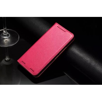 Кожаный чехол портмоне подставка с отделением для карт для HTC One M9+ Розовый