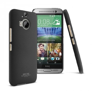 Пластиковый матовый чехол с повышенной шероховатостью для HTC One M9+ Черный