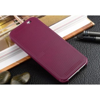 Точечный чехол смарт флип с функциями оповещения для HTC One M9+ Фиолетовый