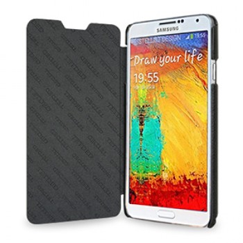 Кожаный чехол горизонтальная книжка (нат. кожа) для Samsung Galaxy Note 3
