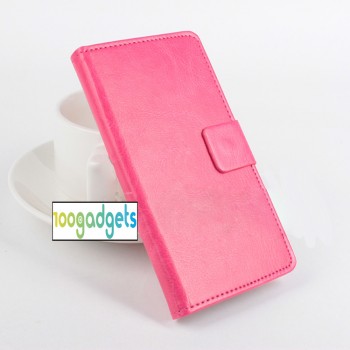 Чехол портмоне подставка глянцевой текстуры с магнитной защелкой для ASUS Zenfone Selfie Розовый