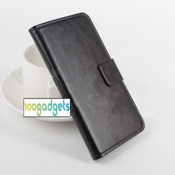 Чехол портмоне подставка глянцевой текстуры с магнитной защелкой для ASUS Zenfone Selfie Черный