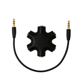 Мультиразветвитель аудиокабеля AUX дизайнерский на 5 выходов Черный