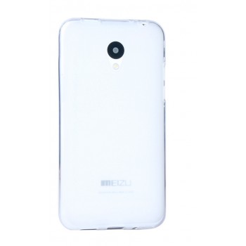 Силиконовый матовый полупрозрачный чехол для Meizu M1 Белый