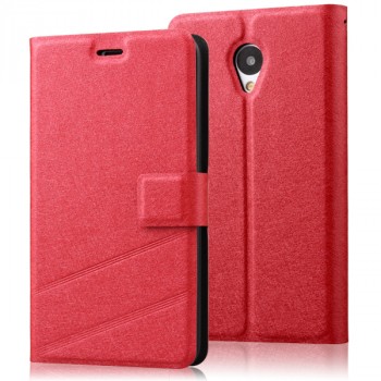 Дизайнерский чехол портмоне подставка с магнитной застежкой для Meizu M1 Красный