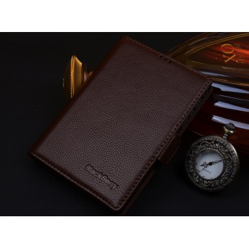 Кожаный чехол портмоне (нат. кожа) для BlackBerry Passport Silver Edition Коричневый