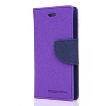 Чехол портмоне на силиконовой основе с крепежной застежкой для Sony Xperia E4 Фиолетовый