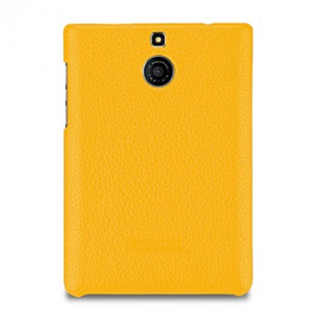 Кожаный чехол накладка (нат. кожа) для BlackBerry Passport Silver Edition Желтый
