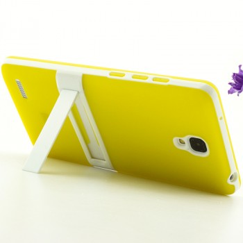 Двухкомпонентный силиконовый чехол с пластиковым каркасом-подставкой для Xiaomi RedMi Note Желтый