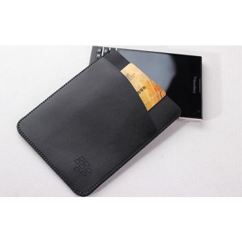 Кожаный мешок с отделением для карт для BlackBerry Passport Silver Edition Черный