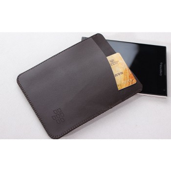 Кожаный мешок с отделением для карт для BlackBerry Passport Silver Edition Коричневый
