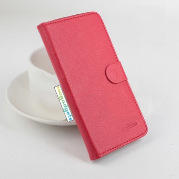 Чехол портмоне подставка на силиконовой основе с крепежной застежкой для ASUS Zenfone Selfie Красный