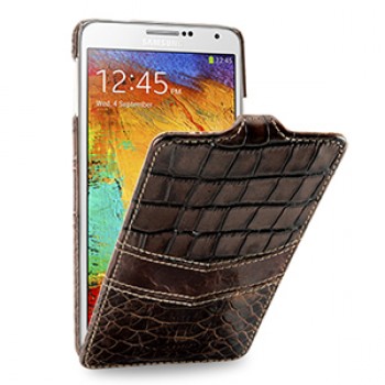 Эксклюзивный кожаный чехол вертикальная книжка (3 вида нат. кожи) для Samsung Galaxy Note 3
