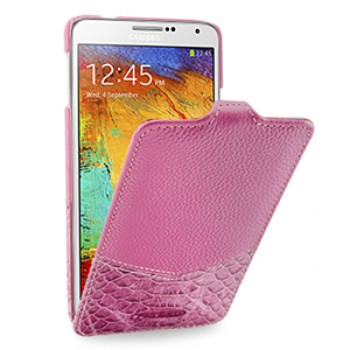 Эксклюзивный кожаный чехол вертикальная книжка (2 вида нат. кожи) для Samsung Galaxy Note 3