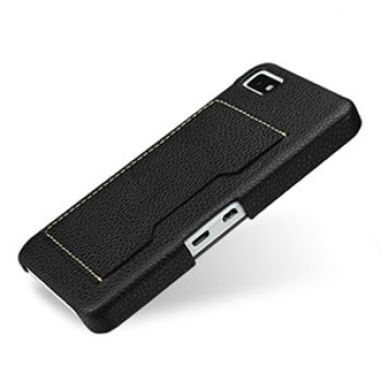 Дизайнерский кожаный чехол накладка (нат.к ожа) с отделением для карт для BlackBerry Z10