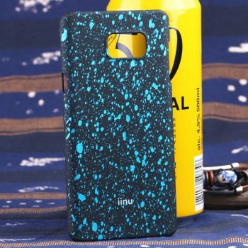 Пластиковый матовый непрозрачный чехол с голографическим принтом Звезды для Samsung Galaxy Note 5 Голубой