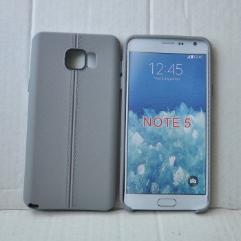 Силиконовый матовый непрозрачный чехол дизайн Нити для Samsung Galaxy Note 5 Серый