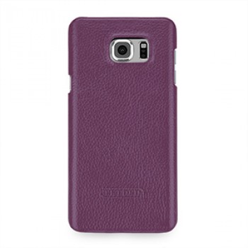 Кожаный чехол накладка (нат. кожа) серия для Samsung Galaxy Note 5 Фиолетовый