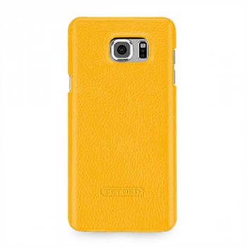 Кожаный чехол накладка (нат. кожа) серия для Samsung Galaxy Note 5 Желтый