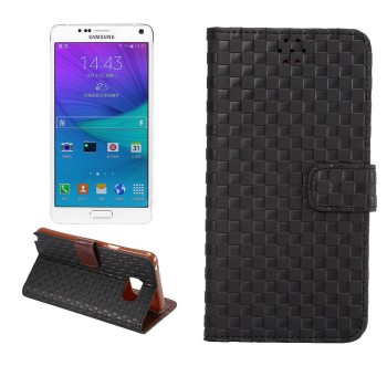 Текстурный чехол флип подставка с застежкой с отделением для карт для Samsung Galaxy Note 5 Черный