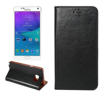 Чехол флип подставка на силиконовой основе с отделением для карты для Samsung Galaxy Note 5 Черный