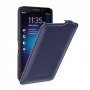 Кожаный чехол вертикальная книжка (нат. кожа) с защёлкой для Blackberry Z30, цвет Синий