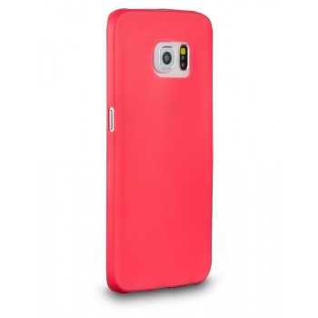 Силиконовый матовый нанотонкий 0.39 мм чехол для Samsung Galaxy S6 Edge Красный