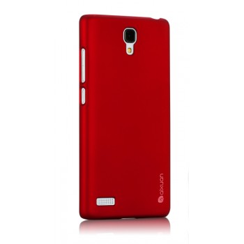 Пластиковый матовый металлик чехол для Xiaomi RedMi Note Красный