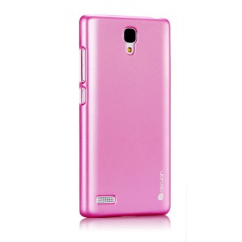 Пластиковый матовый металлик чехол для Xiaomi RedMi Note Розовый