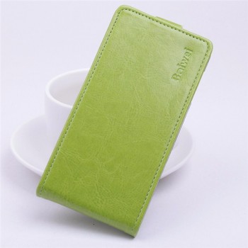 Чехол вертикальная книжка на пластиковой основе с магнитной застежкой для Fly IQ4414 Evo Tech 3 Quad Зеленый