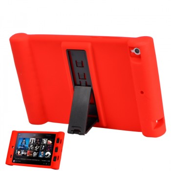 Детский силиконовый противоударный защитный чехол со встроенной подставкой для Xiaomi MiPad Красный