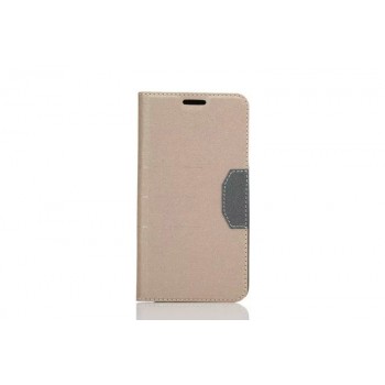 Дизайнерский чехол флип подставка на силиконовой основе с отделением для карты для Samsung Galaxy Note 5 Бежевый