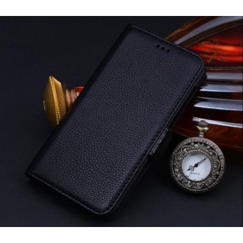 Кожаный чехол портмоне (нат. кожа) для Samsung Galaxy Note 5 Черный