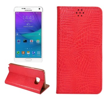Чехол флип подставка на силиконовой основе с отделением для карт текстура Змея для Samsung Galaxy Note 5 Красный