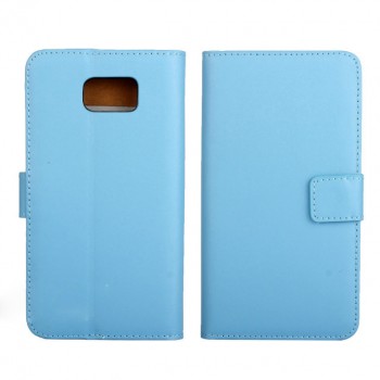 Чехол портмоне подставка для Samsung Galaxy Note 5 Голубой