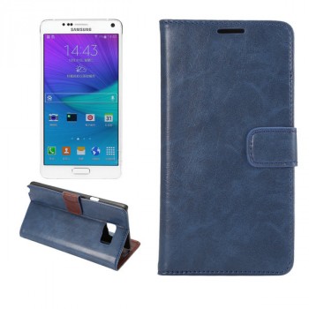 Чехол портмоне подставка на пластиковой основе для Samsung Galaxy Note 5 Синий