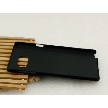Пластиковый матовый металлик чехол для Samsung Galaxy Note 5 Черный