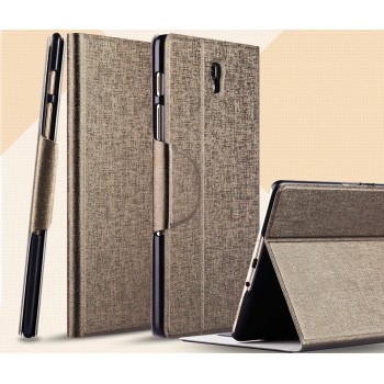 Чехол подставка на пластиковой основе со слотом для карт и застежкой текстурный Silk для Samsung Galaxy Tab S 8.4