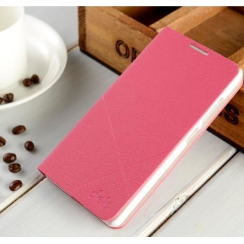 Текстурный чехол флип подставка на пластиковой основе с отделением для карт для Huawei Honor 7 Розовый