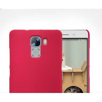 Пластиковый матовый нескользящий премиум чехол для Huawei Honor 7 Красный