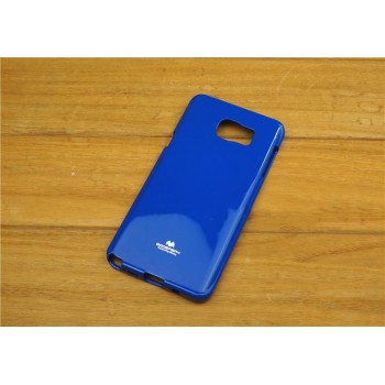 Силиконовый глянцевый непрозрачный чехол повышенной жесткости для Samsung Galaxy Note 5 Синий