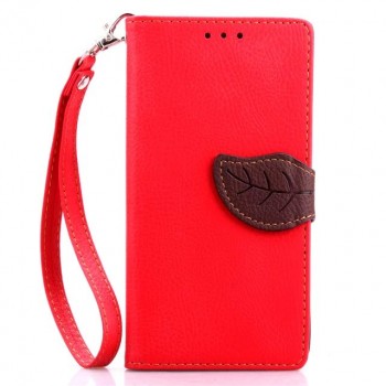 Чехол портмоне подставка на силиконовой основе с дизайнерской магнитной защелкой для Samsung Galaxy A8 Красный