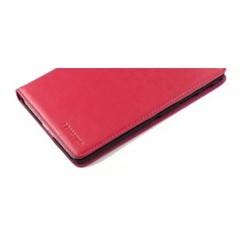 Кожаный чехол подставка (нат. кожа) на пластиковой основе для Samsung Galaxy Tab S 8.4 Пурпурный